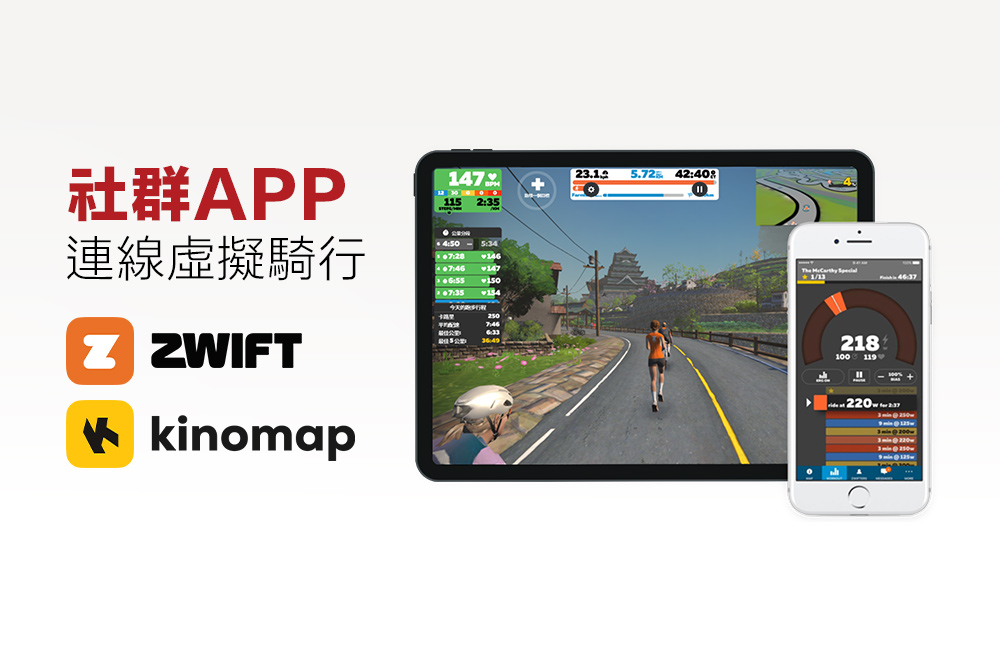 RS H575 飛輪車支援 ZWIFT 與 KINOMAP 騎行功能